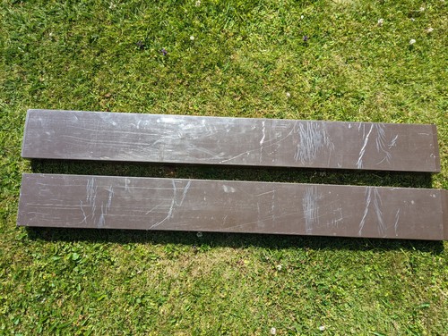 Slotted concrete fence - concrete, post