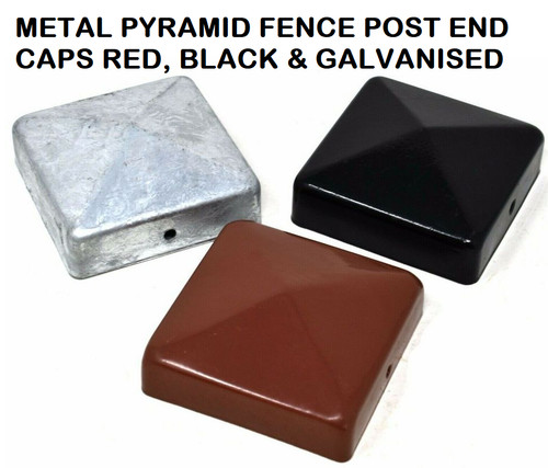 Metal fence post - fence, caps