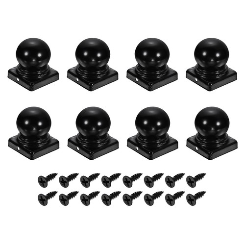 8pcs black fence post - black,